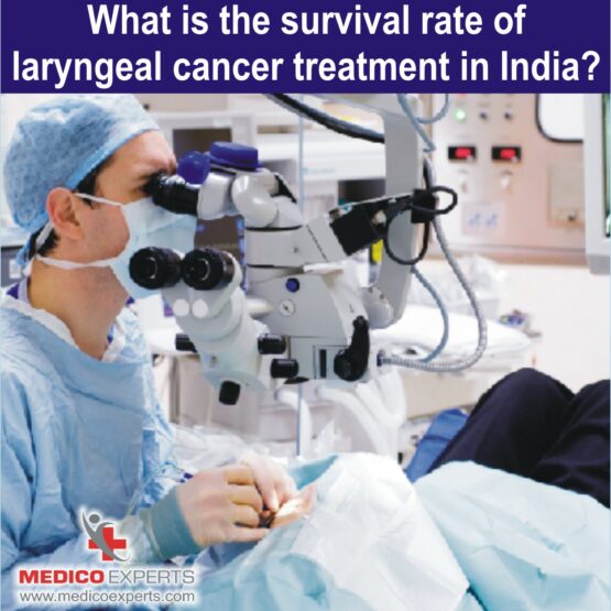 Survival rate of laryngeal cancer treatment in India, throat cancer survival rate in india