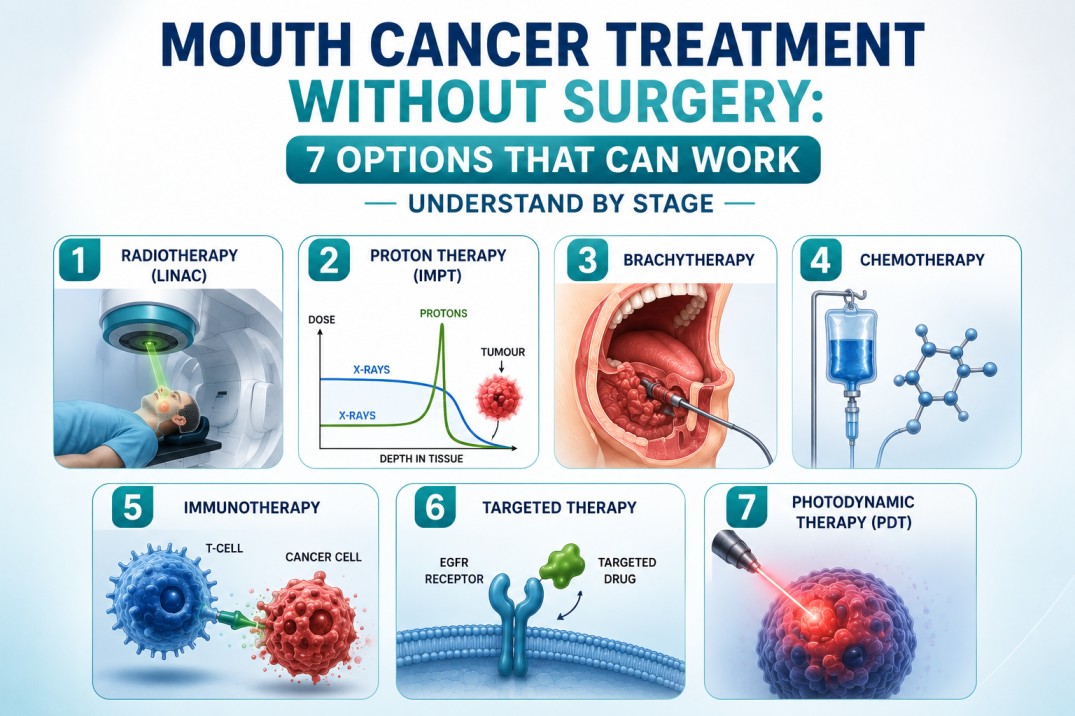 Mouth Cancer Treatment Without Surgery: 7 Options That Can Work — Understand by Stage 7 Mouth Cancer Treatment Without Surgery 7 Options That Can Work — Understand by Stage