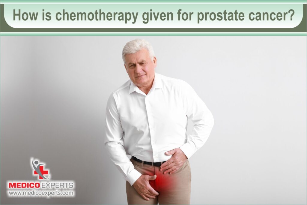 How is chemotherapy given for prostate cancer