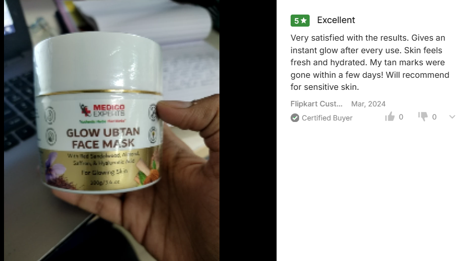 Review MedicoExperts Glow Ubtan Face Mask for Glowing Skin