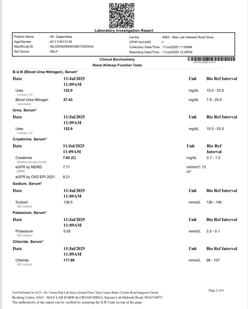 Before Treatment Report