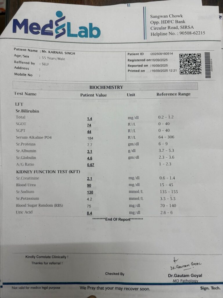 Before Treatment Karnail Singh