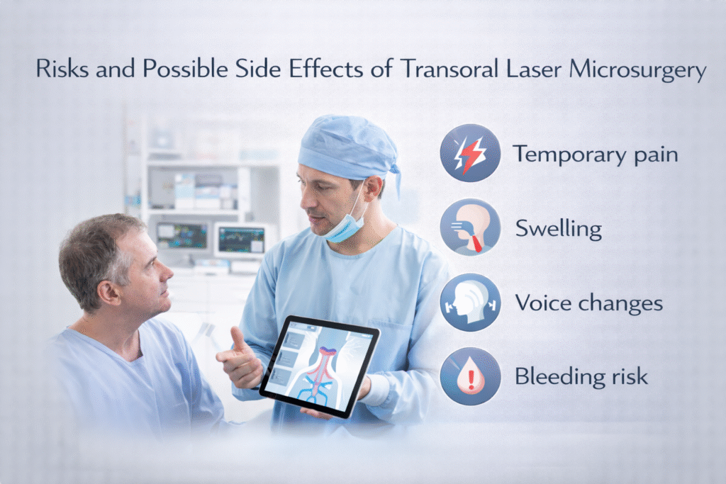 Transoral Laser Microsurgery (TLM): Uses, Benefits, Risks & Recovery 12 Risks and Possible Side Effects of Transoral Laser Microsurgery
