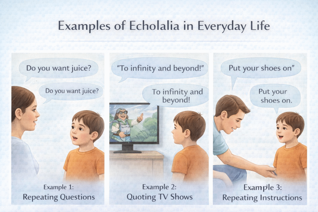Why Does My Autistic Child Repeat Words Or Phrases? Echolalia In Autism Explained 9 Examples of Echolalia in Everyday Life