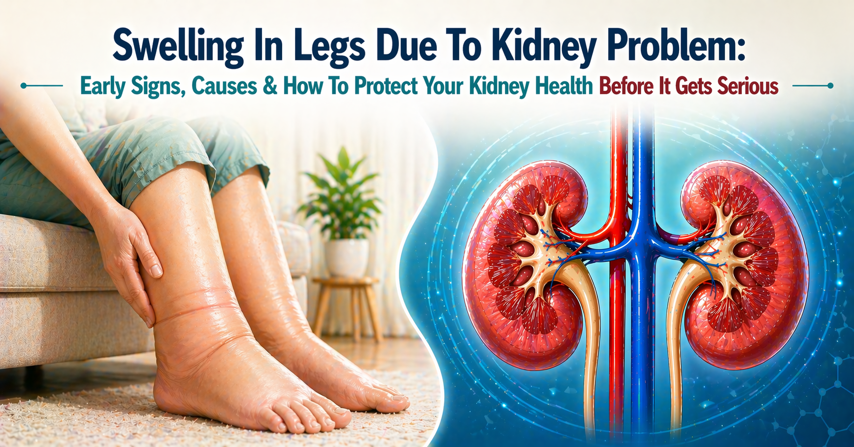 Swelling In Legs Due To Kidney Problem: Early Signs, Causes & How To Protect Your Kidney Health Before It Gets Serious 7 Swelling In Legs Due To Kidney Problem - Early Signs, Causes & How To Protect Your Kidney Health Before It Gets Serious