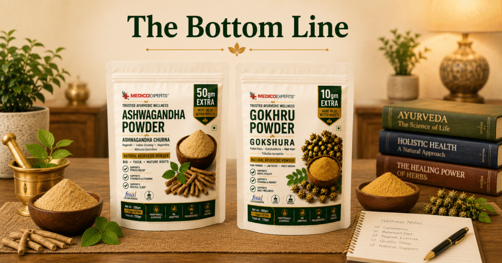 Men's Ayurvedic Daily Routine: The Gokhru and Ashwagandha Protocol 11 Gokhru and Ashwagandha Together - The Bottom Line