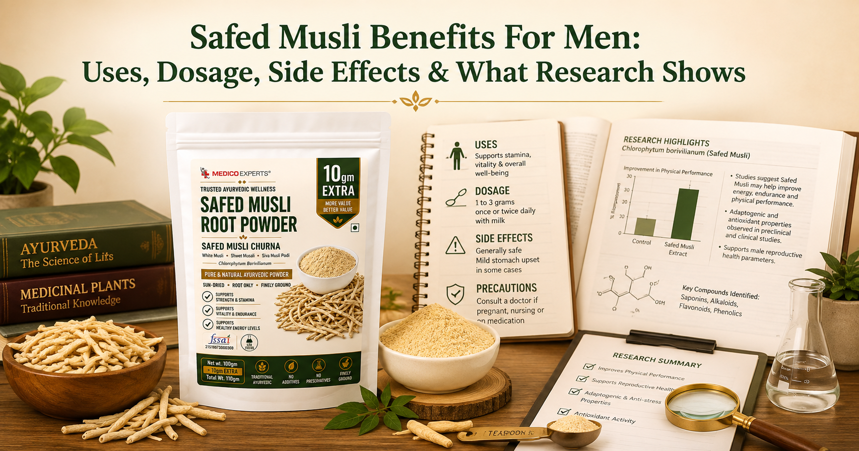 Safed Musli Benefits For Men - Uses, Dosage, Side Effects & What Research Shows